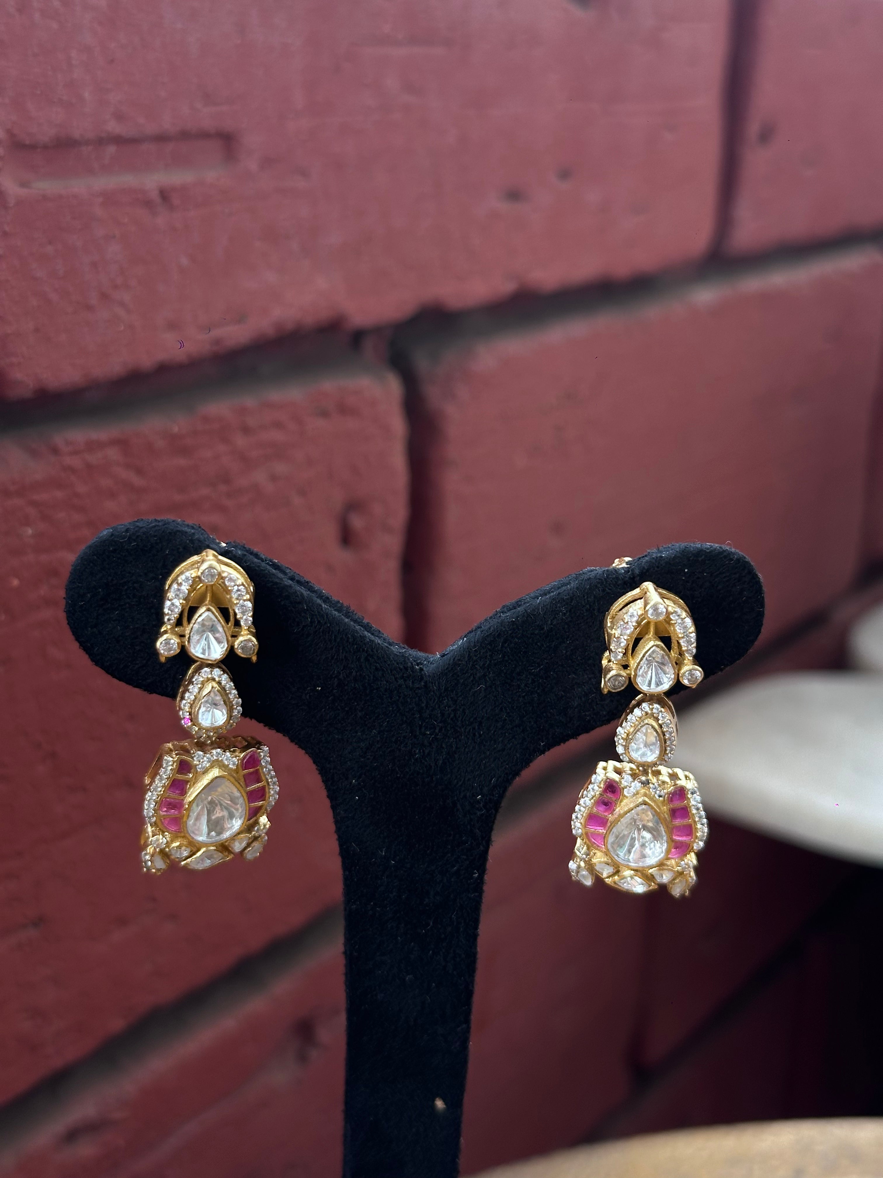 SE DANGLERS WITH RUBY ACCENTS 0032