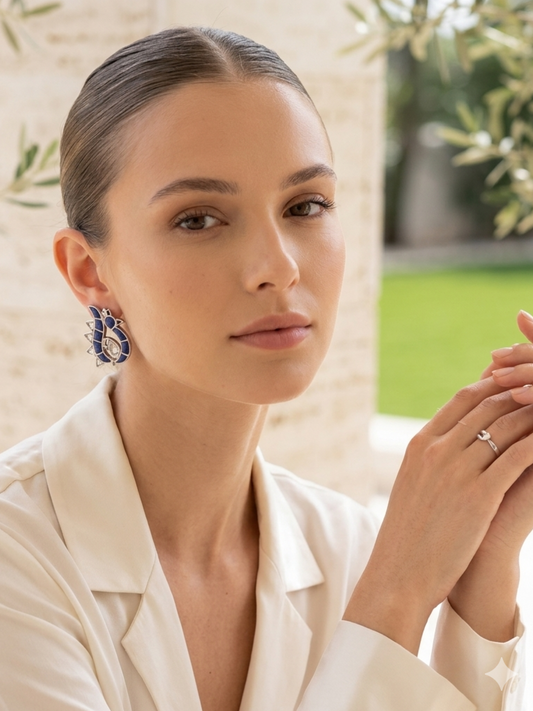 Blue Symphony Statement Earrings